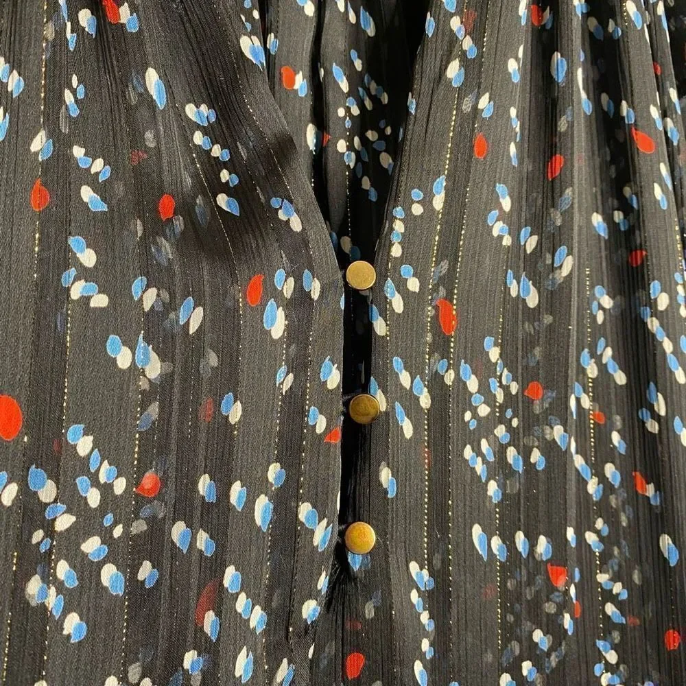 Sabina Musayev Dress Gwen Maxi Flutter‎ Sleeve Black Dotted Maxi Size M - Picture 8 of 13